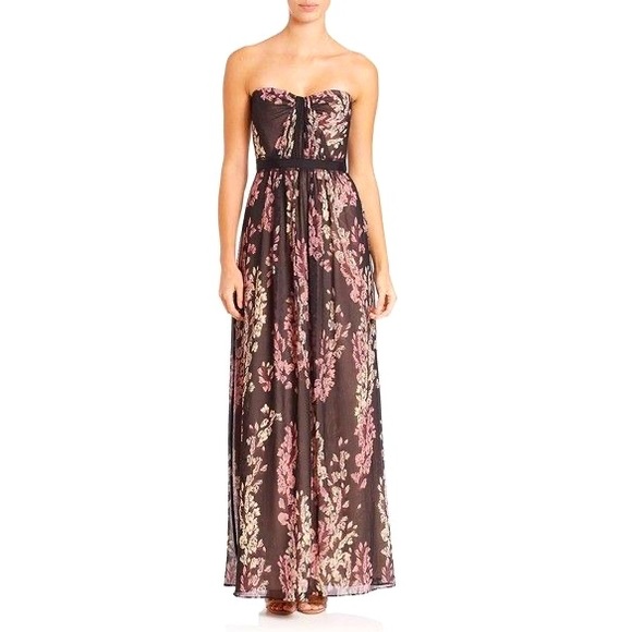 BCBGMaxAzria Dresses & Skirts - BCBG Maxazria Amber Strapless Floral Print Maxi Gown Dress- 12